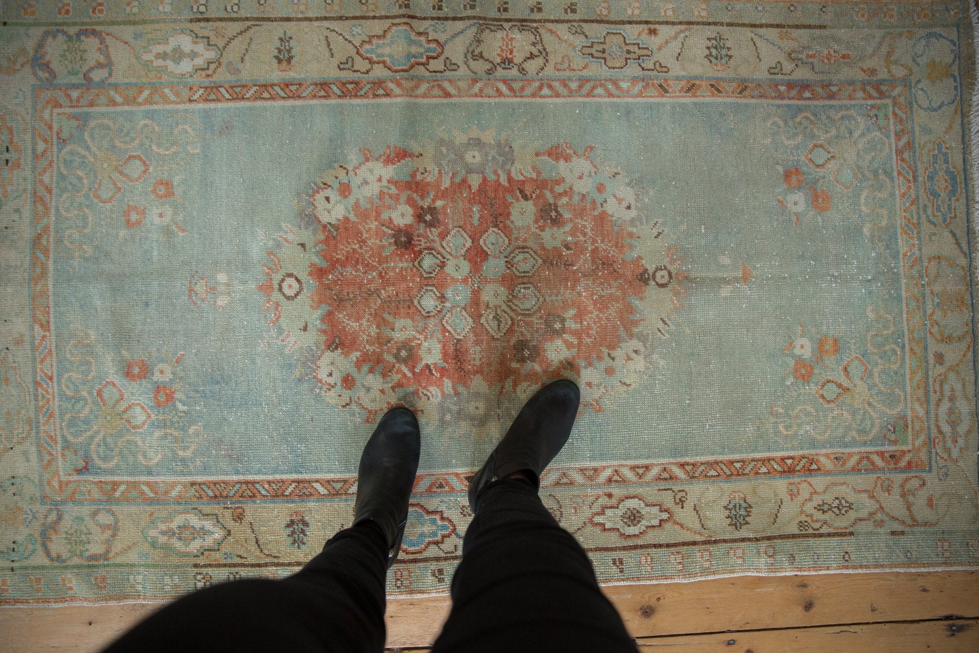 3.5x6 Vintage Distressed Oushak Rug // ONH Item 7898 Image 1