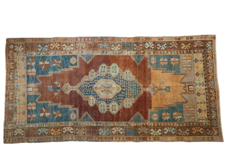 4.5x9 Vintage Distressed Oushak Rug Runner // ONH Item 7901
