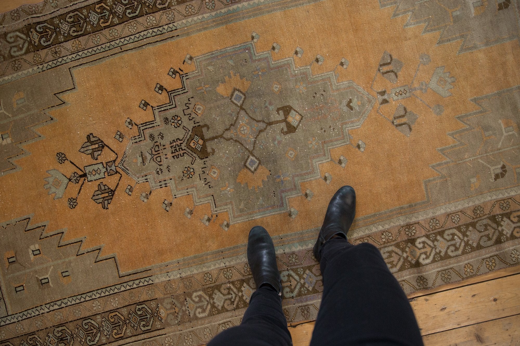 4.5x9 Vintage Distressed Oushak Rug Runner // ONH Item 7904 Image 1