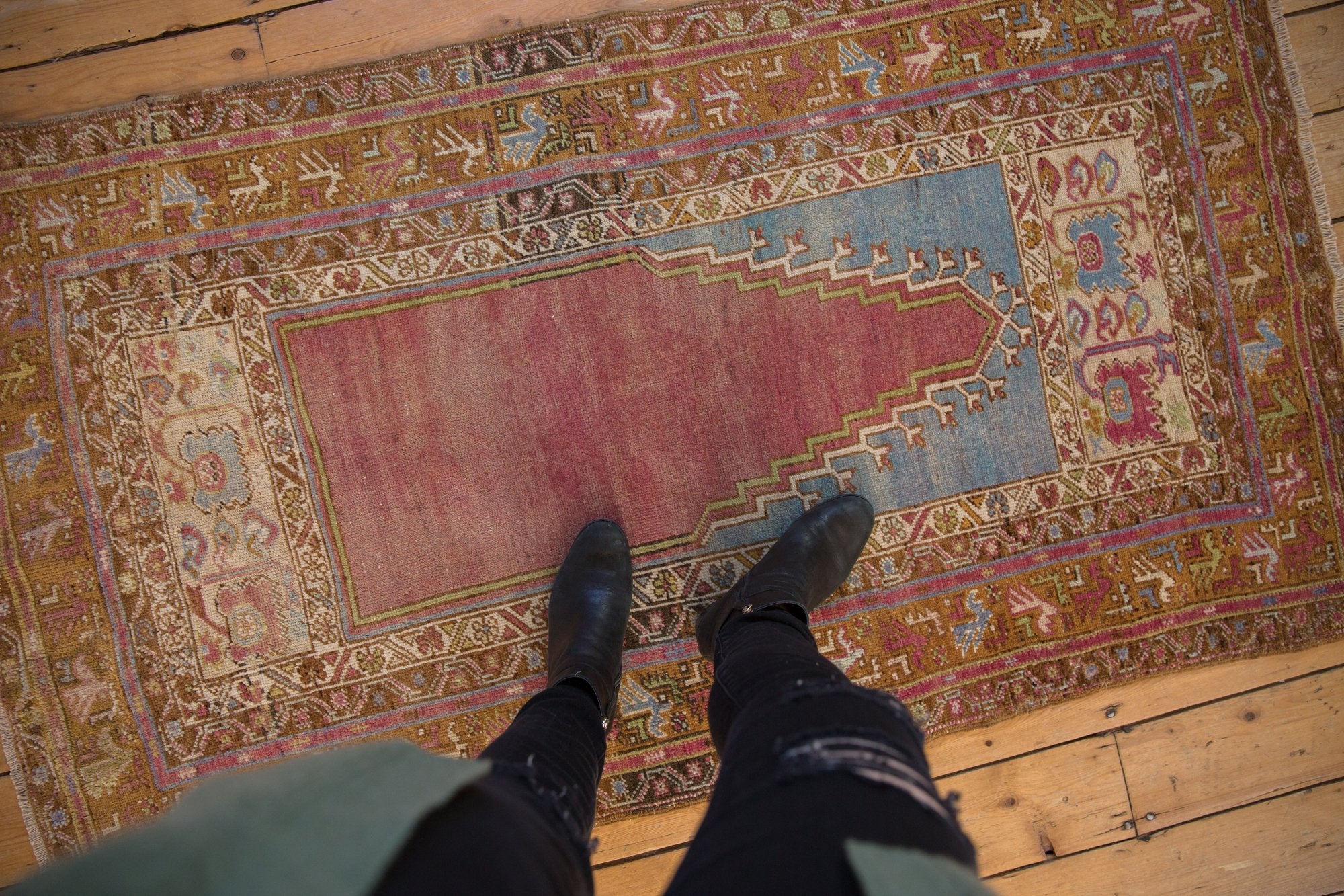 3.5x6 Vintage Distressed Oushak Rug // ONH Item 7916 Image 1