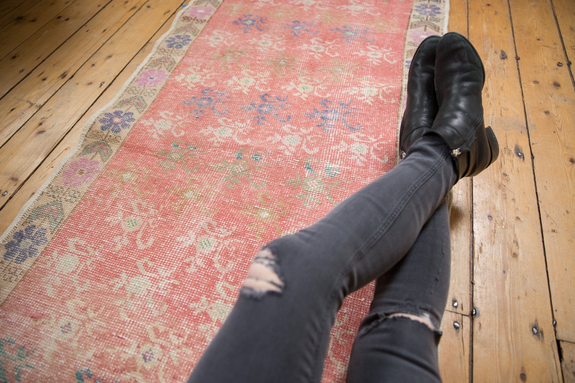 3x7 Vintage Distressed Oushak Rug Runner // ONH Item 7925 Image 1