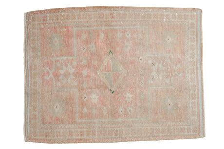 3x3.5 Vintage Distressed Oushak Square Rug // ONH Item 7932