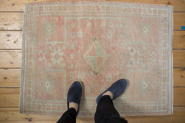 3x3.5 Vintage Distressed Oushak Square Rug // ONH Item 7932 Image 1