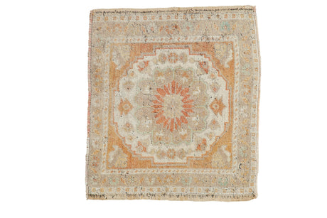 2x2.5 Vintage Distressed Oushak Square Rug Mat // ONH Item 7935