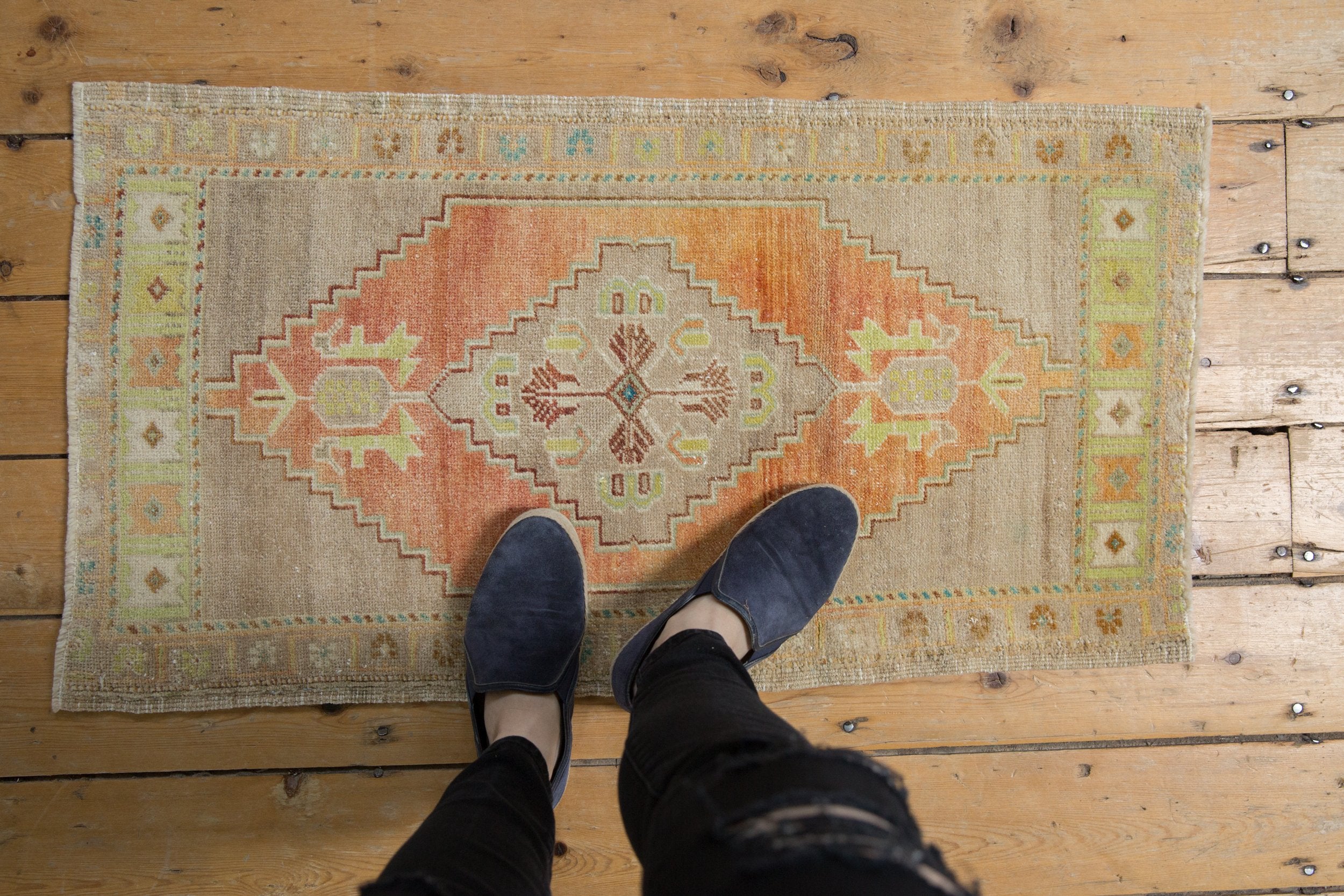 2x3.5 Vintage Distressed Oushak Rug // ONH Item 7945 Image 1