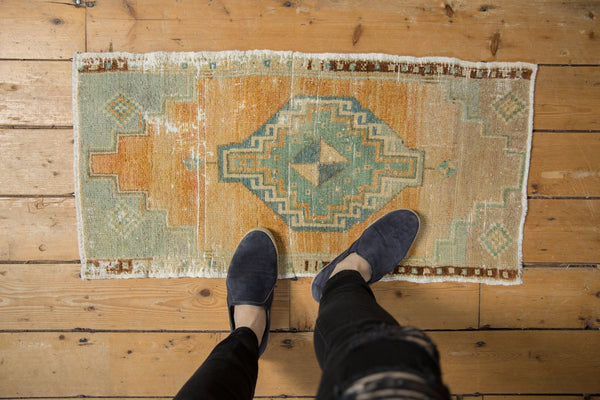 1.5x3 Vintage Distressed Oushak Rug Mat // ONH Item 7958 Image 1