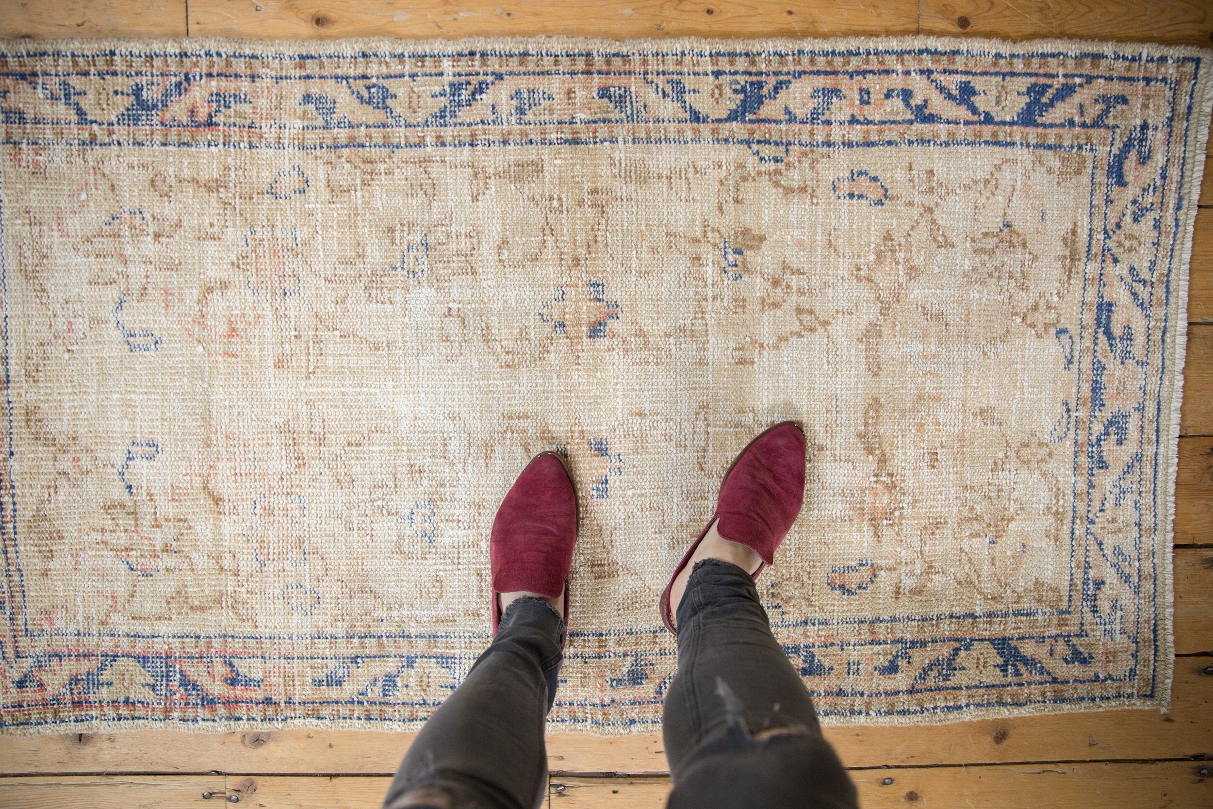 2.5x5 Vintage Distressed Oushak Rug Runner // ONH Item 7967 Image 1