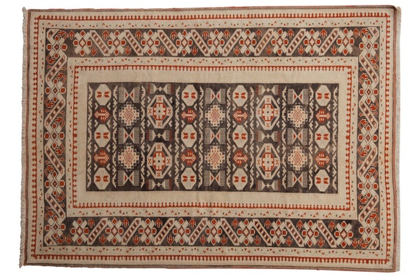 5.5x7.5 Vintage Distressed Oushak Carpet // ONH Item 7970