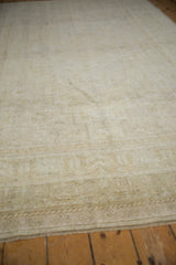 Distressed Oushak rug pile showing even wear, subtle patterns, and wefting speckling.