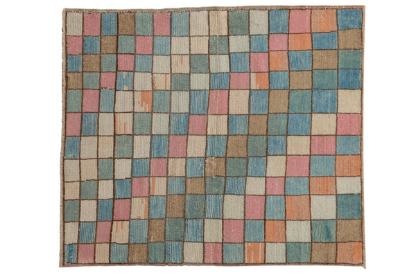 3x3.5 Vintage Distressed Oushak Square Rug // ONH Item 7974