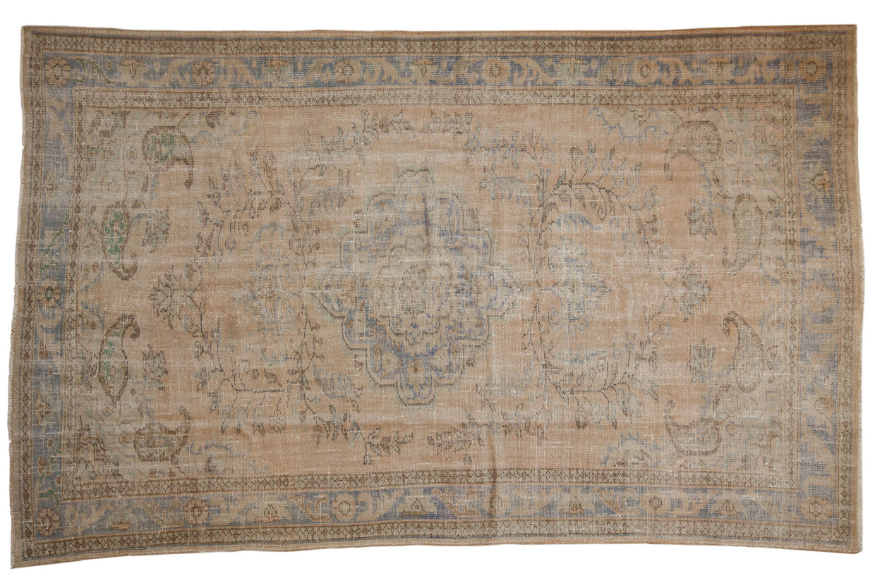 6.5x10 Vintage Distressed Oushak Carpet // ONH Item 7991