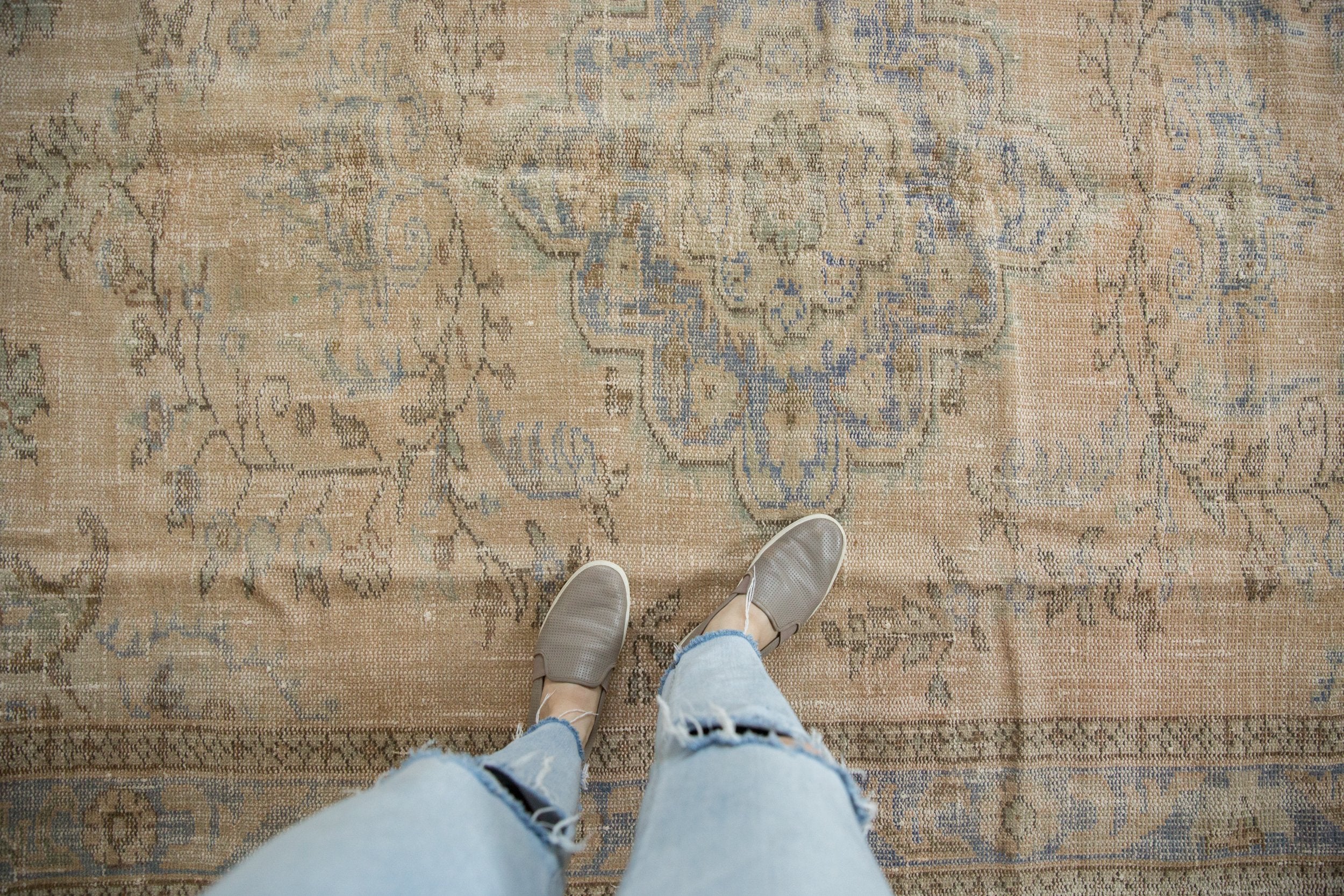 6.5x10 Vintage Distressed Oushak Carpet // ONH Item 7991 Image 1