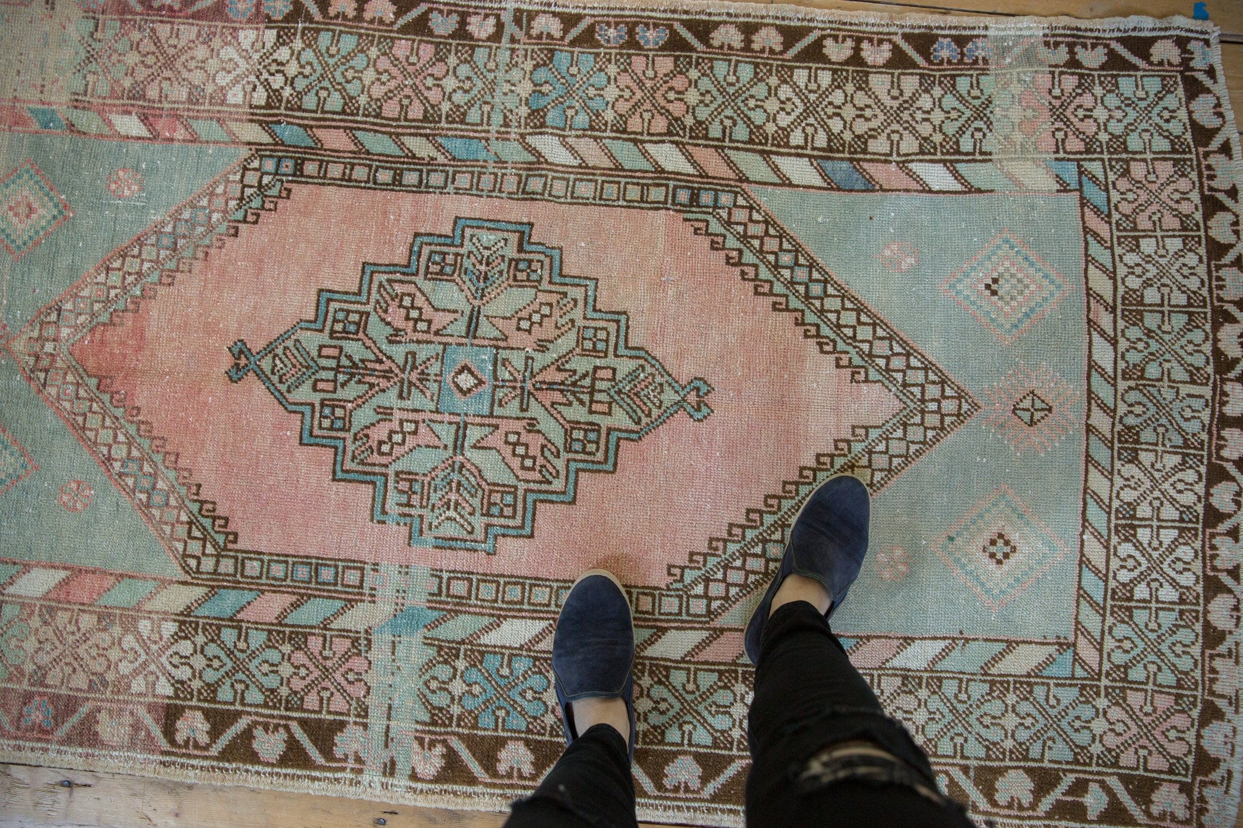 3.5x6.5 Vintage Distressed Oushak Rug // ONH Item 8001 Image 1