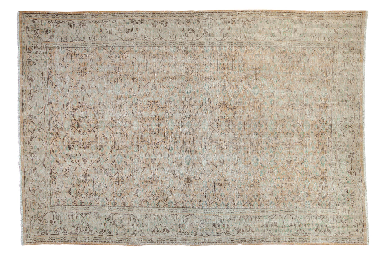 6x8.5 Vintage Distressed Oushak Carpet // ONH Item 8014