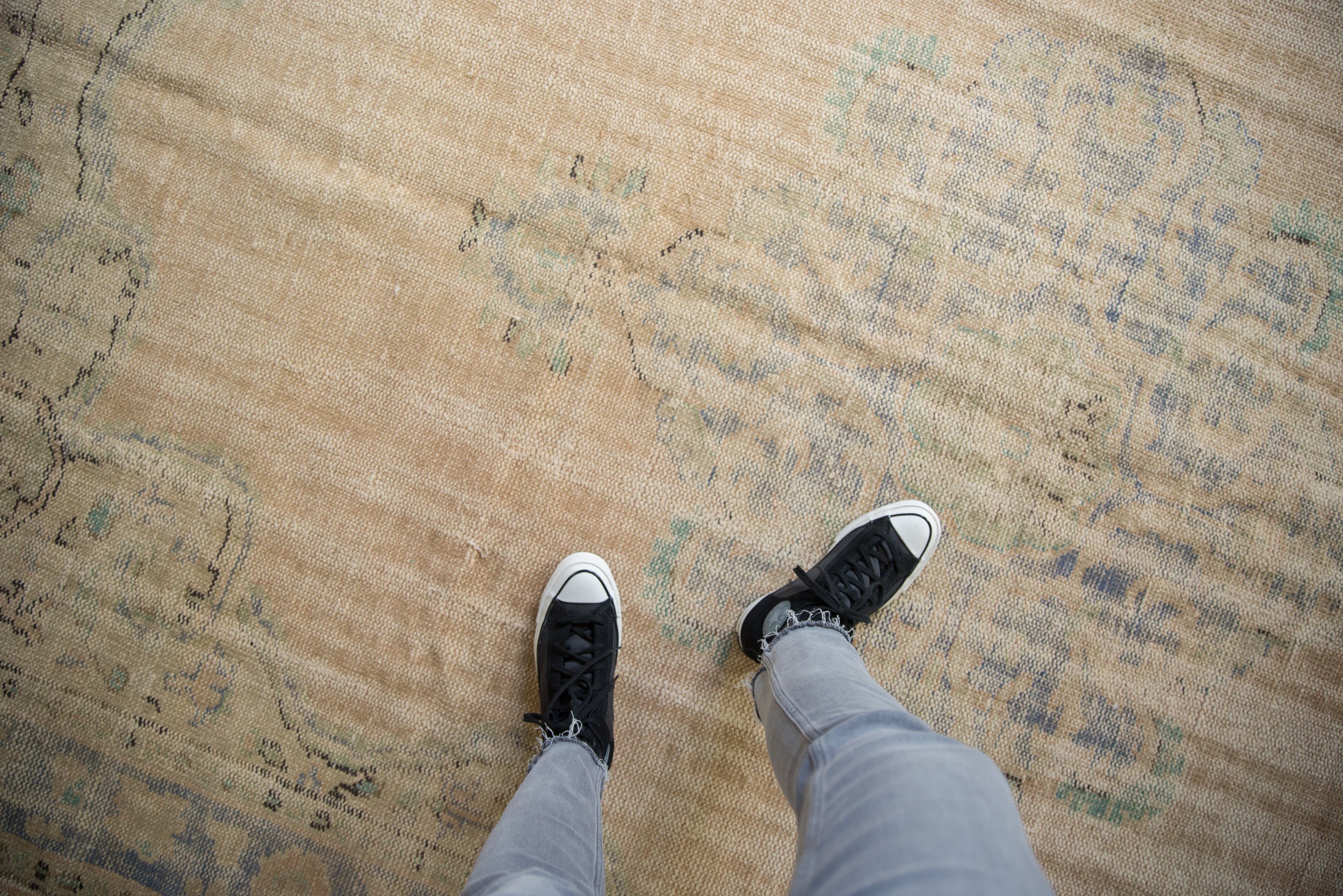 6.5x10 Vintage Distressed Oushak Carpet // ONH Item 8019 Image 1