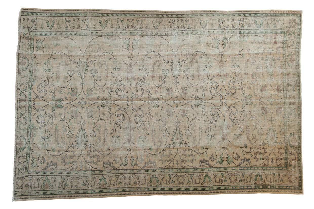 7x10 Vintage Distressed Oushak Carpet // ONH Item 8021