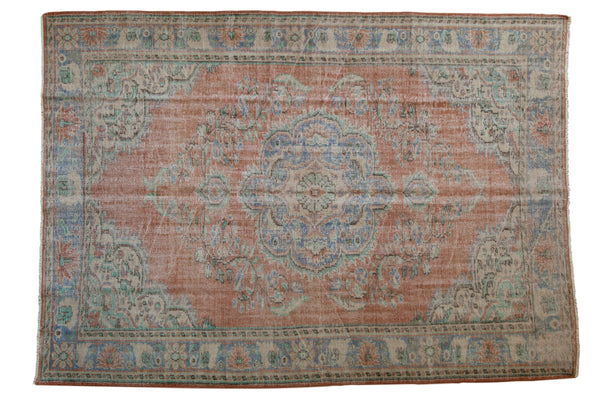 6.5x9.5 Vintage Distressed Oushak Carpet // ONH Item 8022