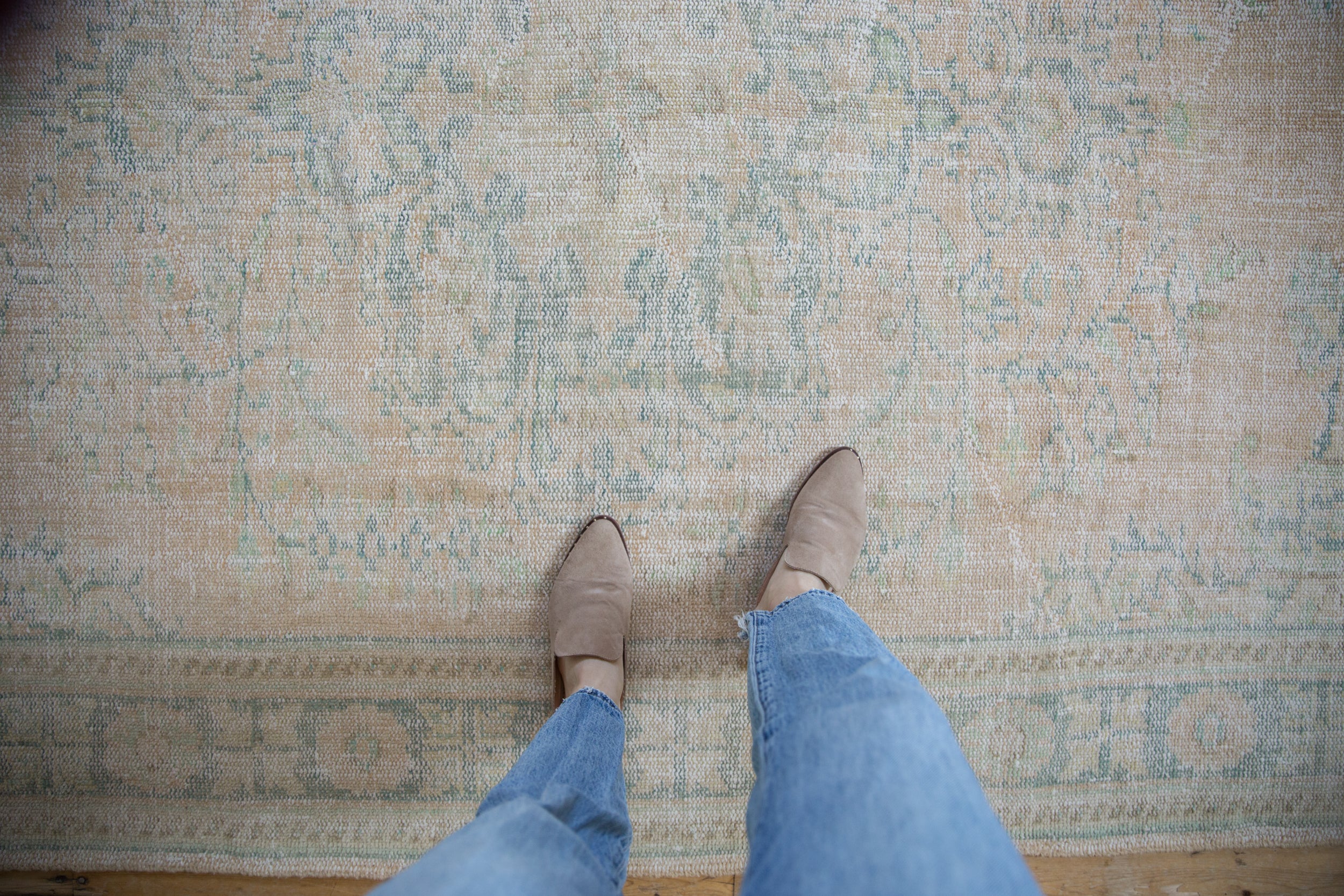 6.5x9.5 Vintage Distressed Oushak Carpet // ONH Item 8023 Image 1