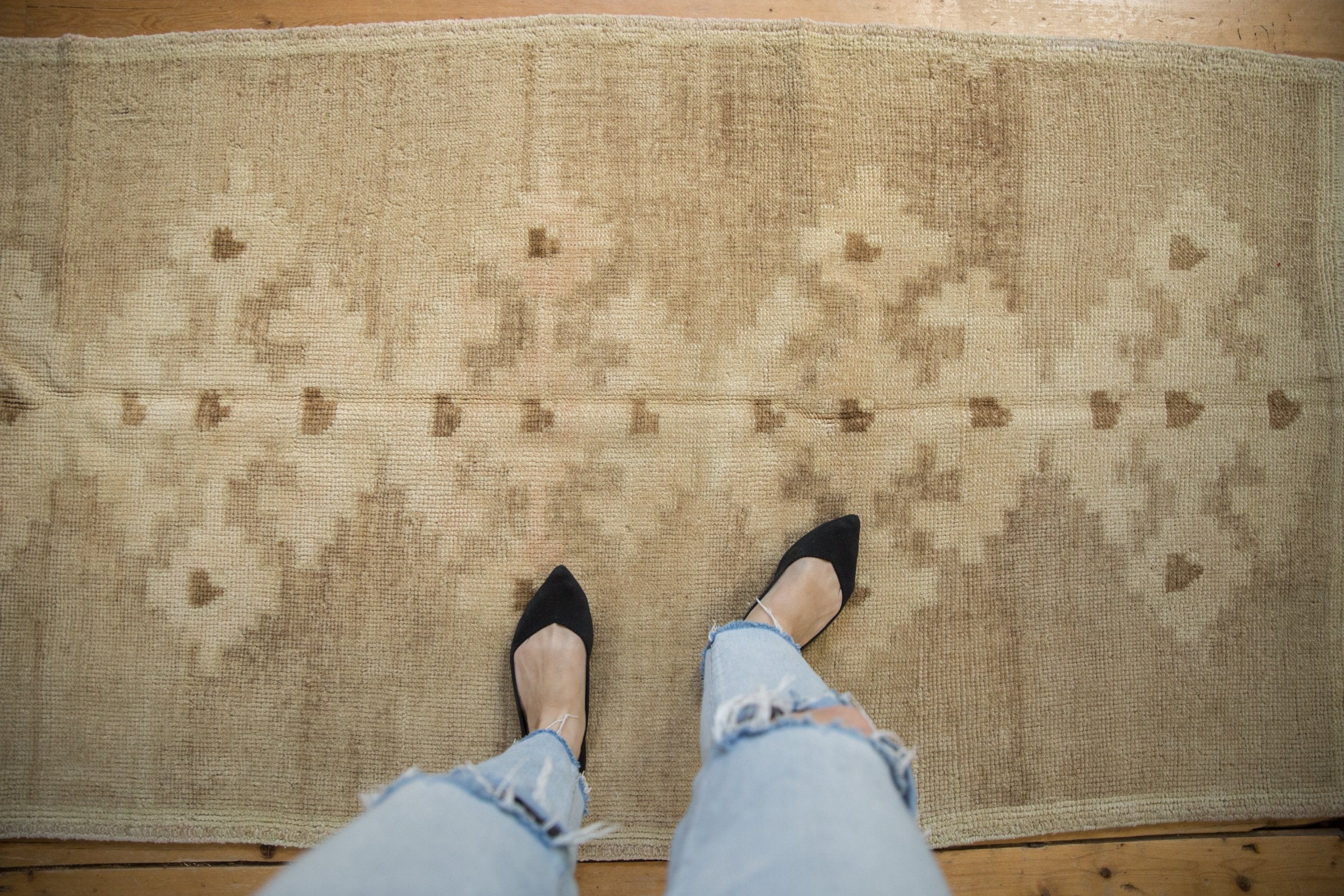 3.5x8 Vintage Distressed Oushak Rug Runner // ONH Item 8033 Image 1