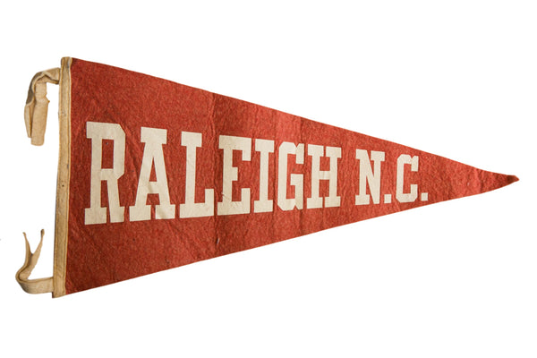 Vintage Raleigh NC Felt Flag // ONH Item 8052