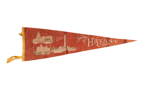 Vintage Havana Cuba Felt Flag // ONH Item 8062