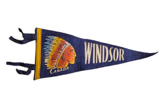 Vintage Windsor Canada Felt Flag // ONH Item 8064
