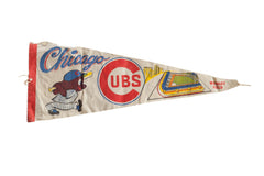 Vintage Chicago Cubs Felt Flag Pennant // ONH Item 8070