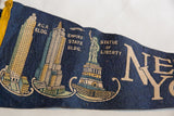 Vintage New York City felt flag, Statue of Liberty and 