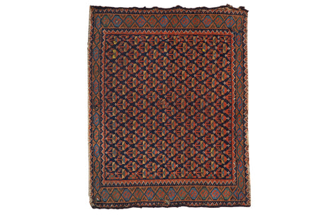 2x2.5 Vintage Bagface Afshar Square Rug Mat // ONH Item 8081