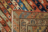 The hand-woven foundation and intact side cord of an antique Kurdish rug runner.