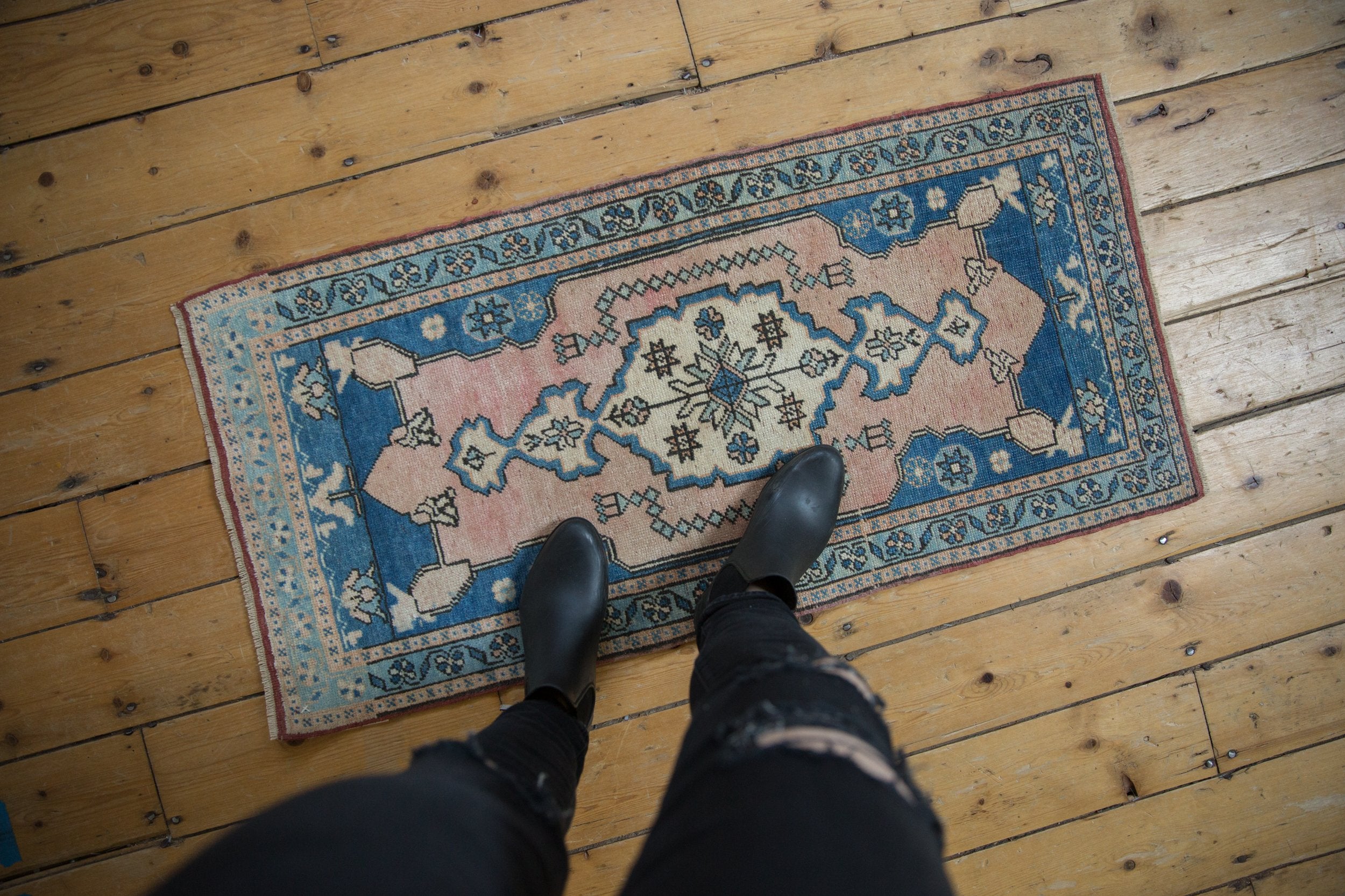 2x4 Vintage Distressed Oushak Rug Runner // ONH Item 8144 Image 1