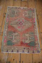 1.5x3 Vintage Distressed Anatolian Rug Mat // ONH Item 8185 Image 2
