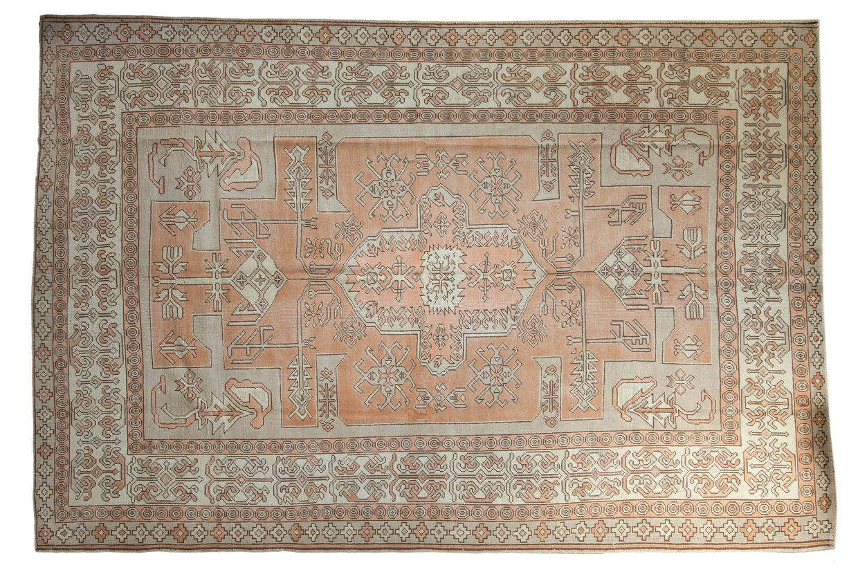 7x10 Vintage Distressed Oushak Carpet // ONH Item 8204