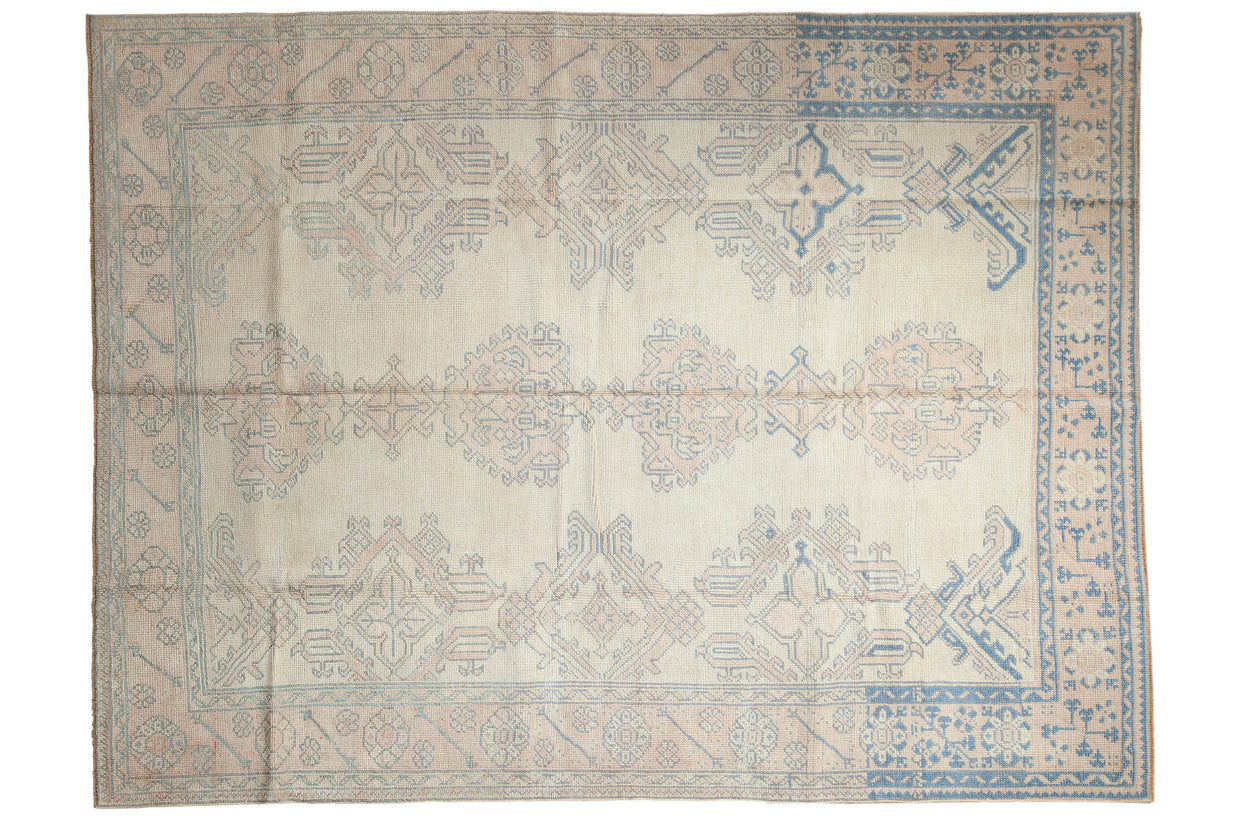 6.5x9 Vintage Distressed Oushak Carpet // ONH Item 8205