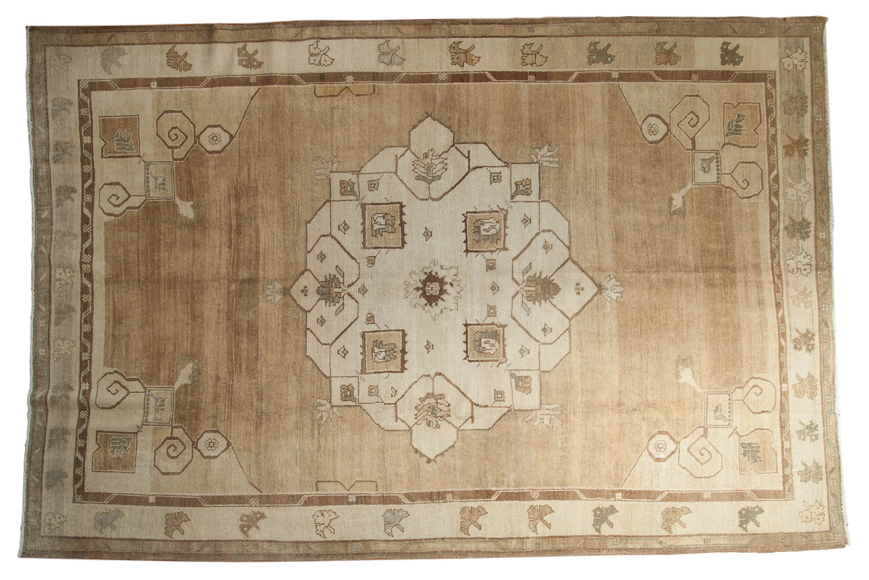 7x10 Vintage Distressed Oushak Carpet // ONH Item 8206