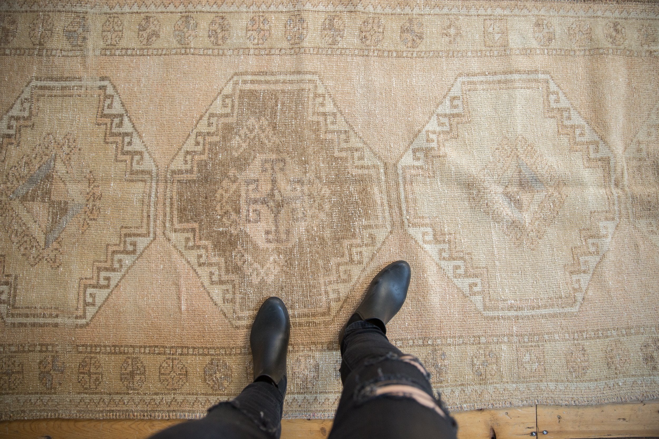 3.5x11 Vintage Distressed Oushak Rug Runner // ONH Item 8207 Image 1