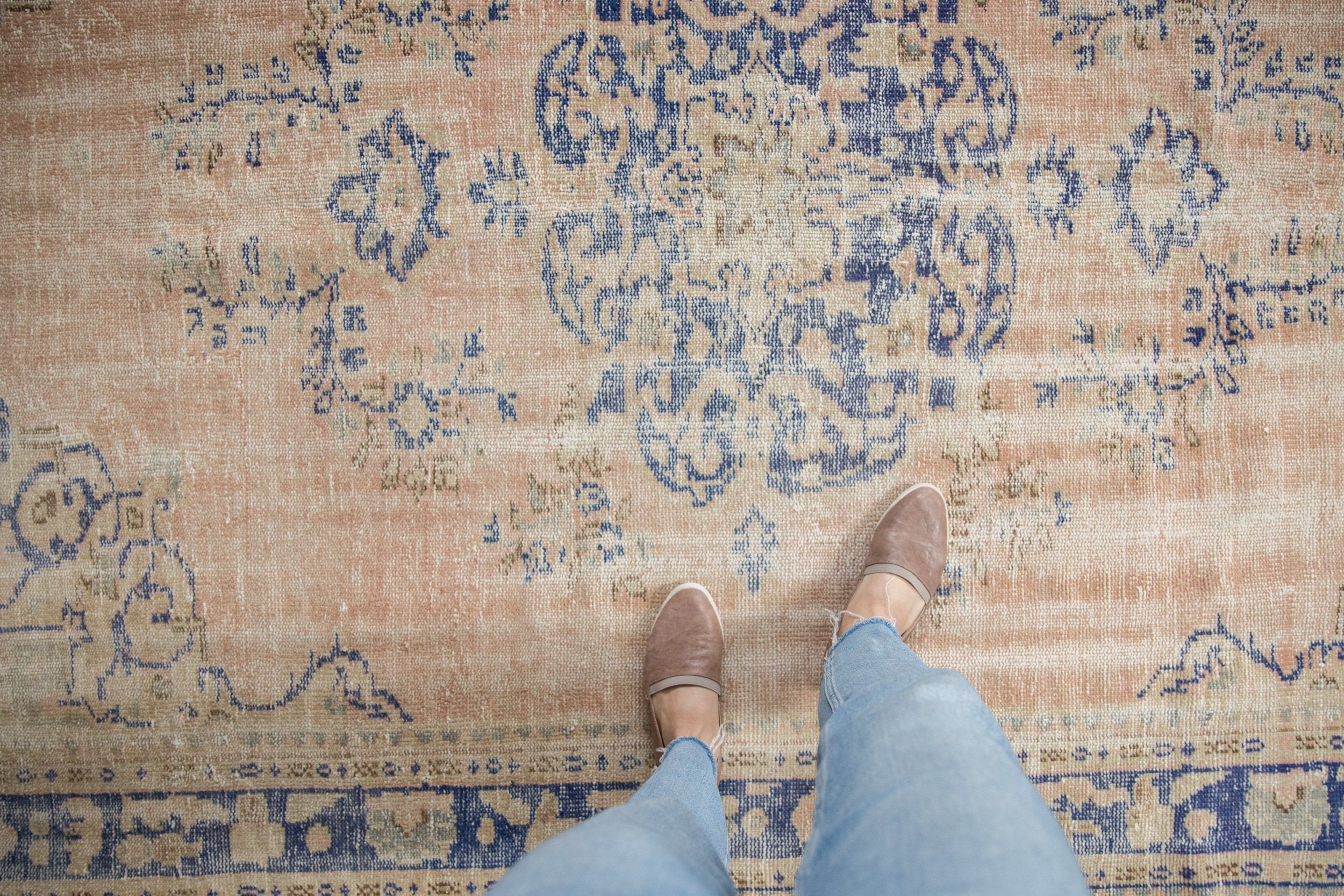 6x8.5 Vintage Distressed Oushak Carpet // ONH Item 8214 Image 1