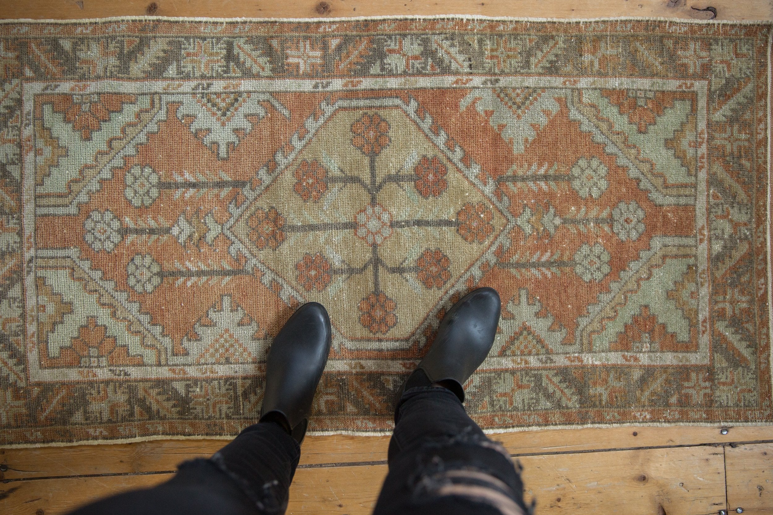 2.5x5 Vintage Distressed Oushak Rug Runner // ONH Item 8236 Image 1