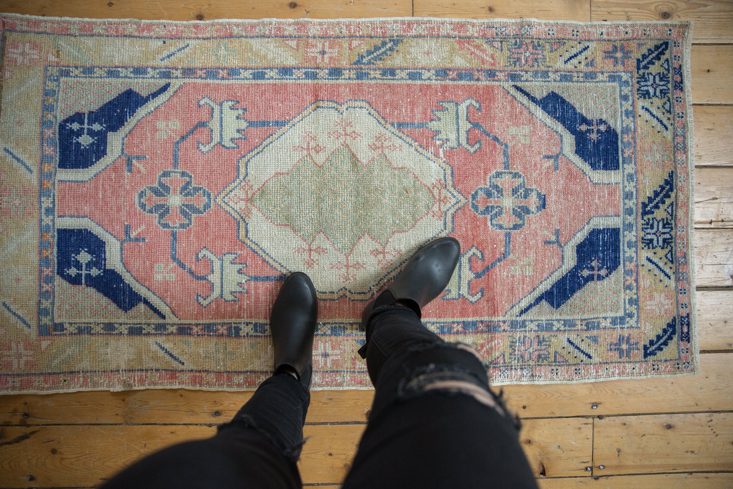 2.5x5.5 Vintage Distressed Oushak Rug Runner // ONH Item 8237 Image 1