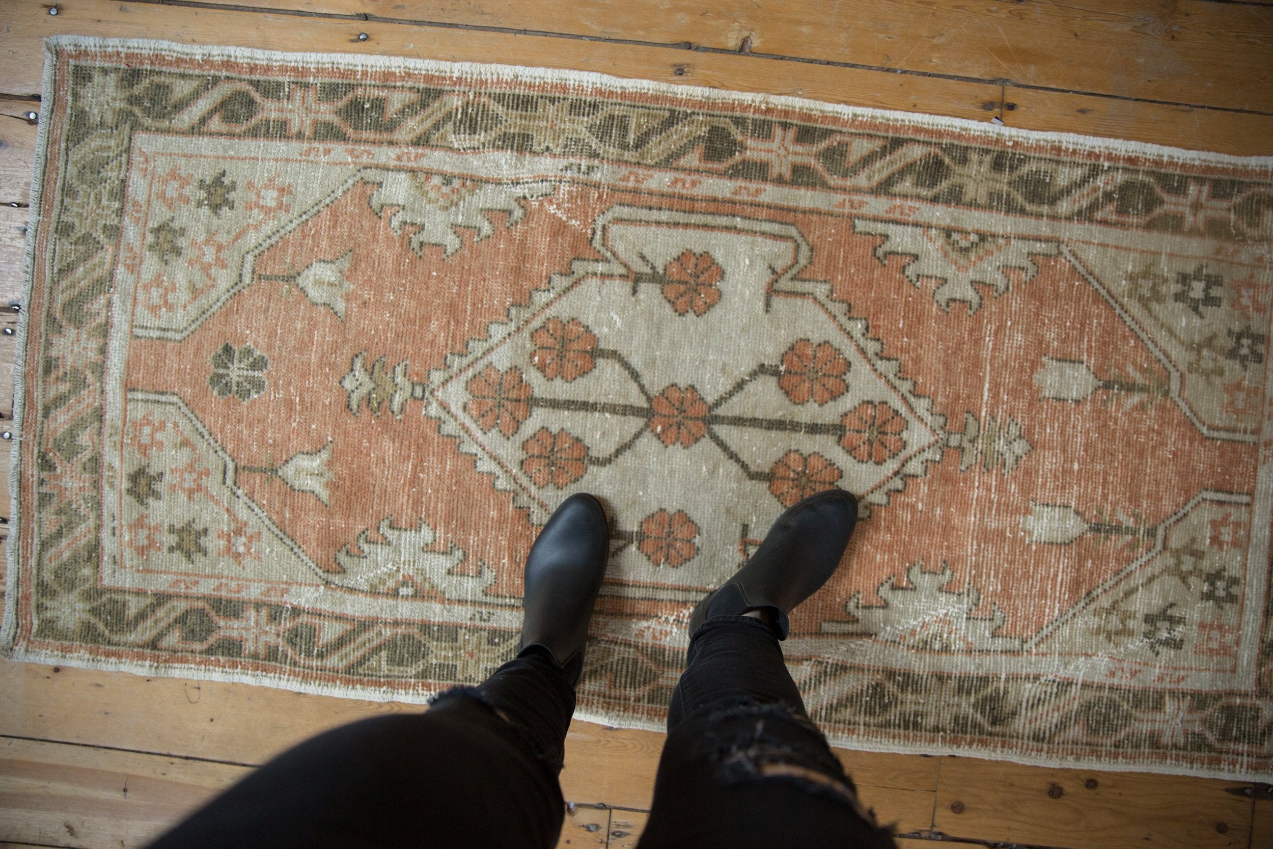 2.5x5.5 Vintage Distressed Oushak Rug Runner // ONH Item 8238 Image 1