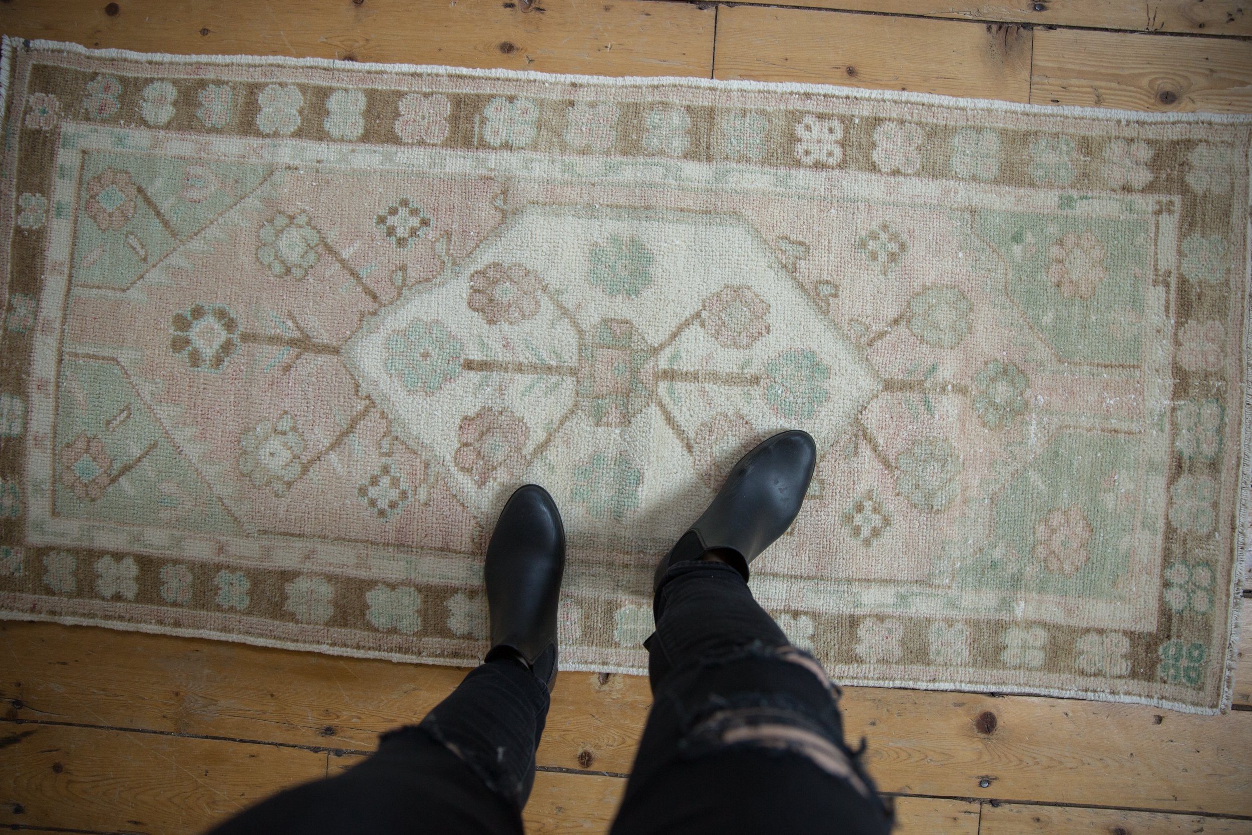 2.5x5.5 Vintage Distressed Oushak Rug Runner // ONH Item 8241 Image 1