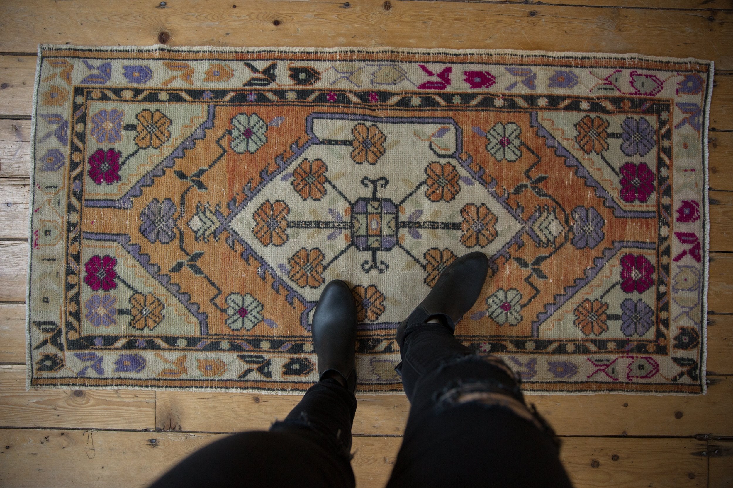 2.5x5 Vintage Distressed Oushak Rug Runner // ONH Item 8242 Image 1