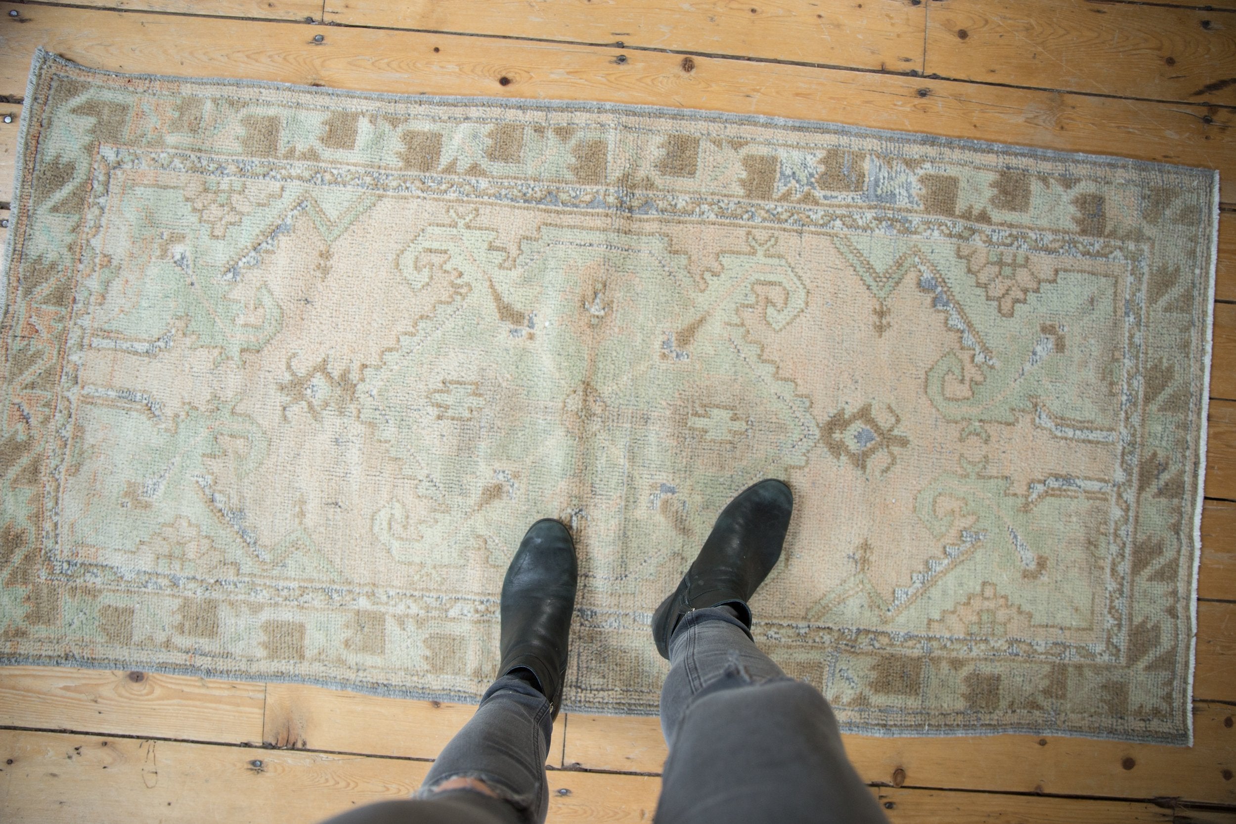 2.5x5.5 Vintage Distressed Oushak Rug Runner // ONH Item 8243 Image 1