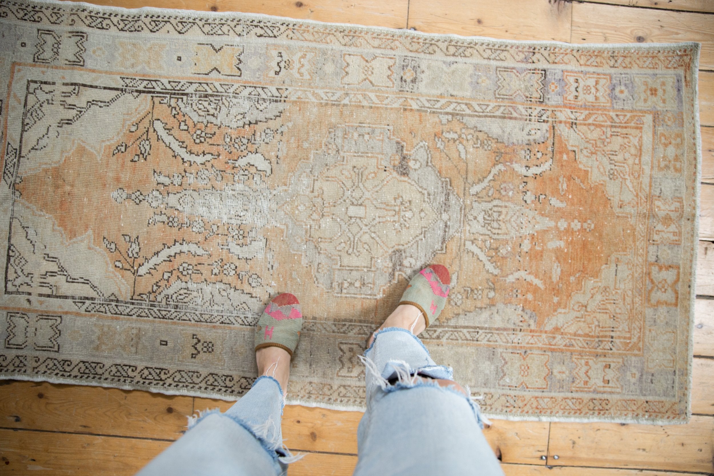 3x6 Vintage Distressed Oushak Rug Runner // ONH Item 8244