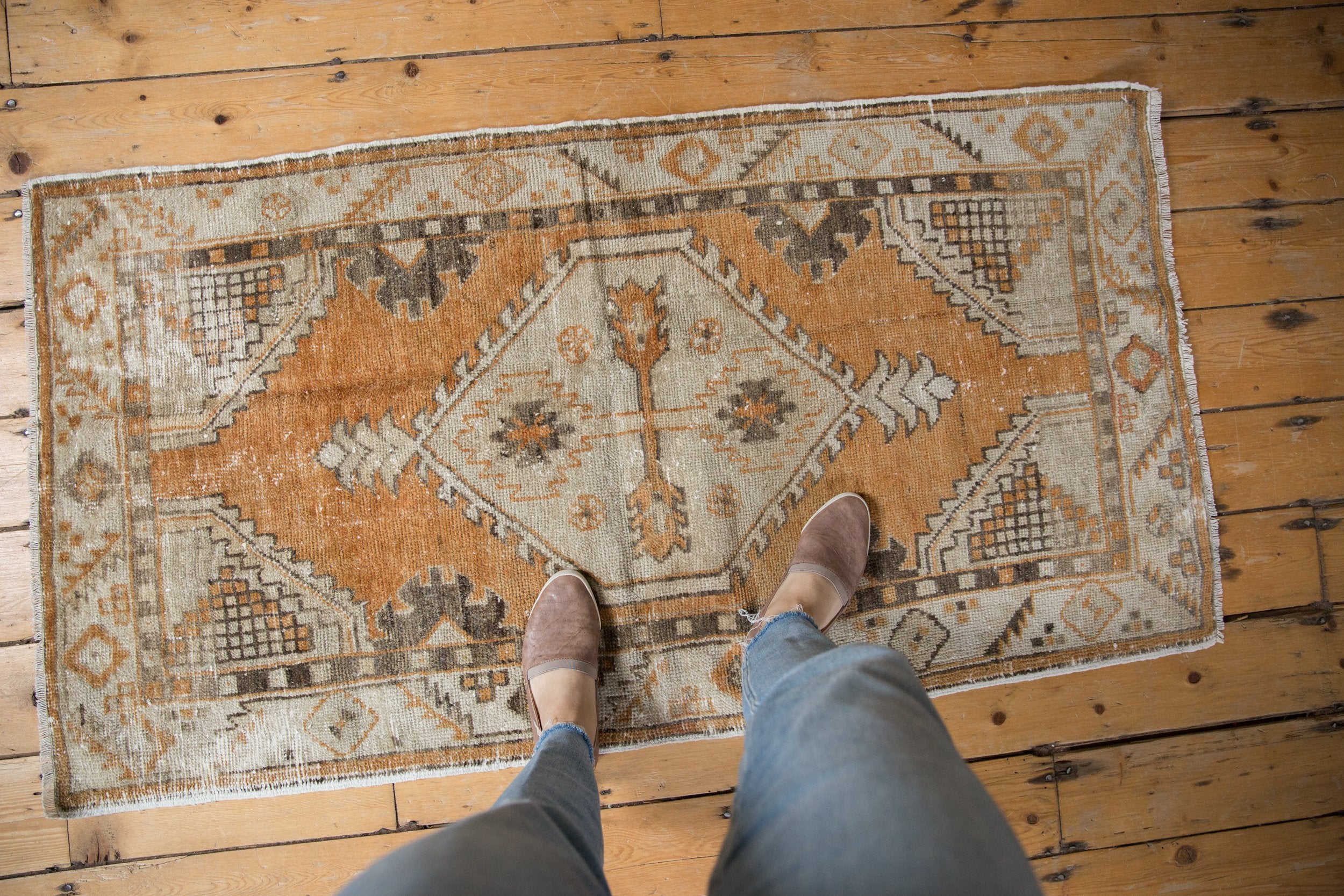 2.5x5 Vintage Distressed Oushak Rug Runner // ONH Item 8250 Image 1