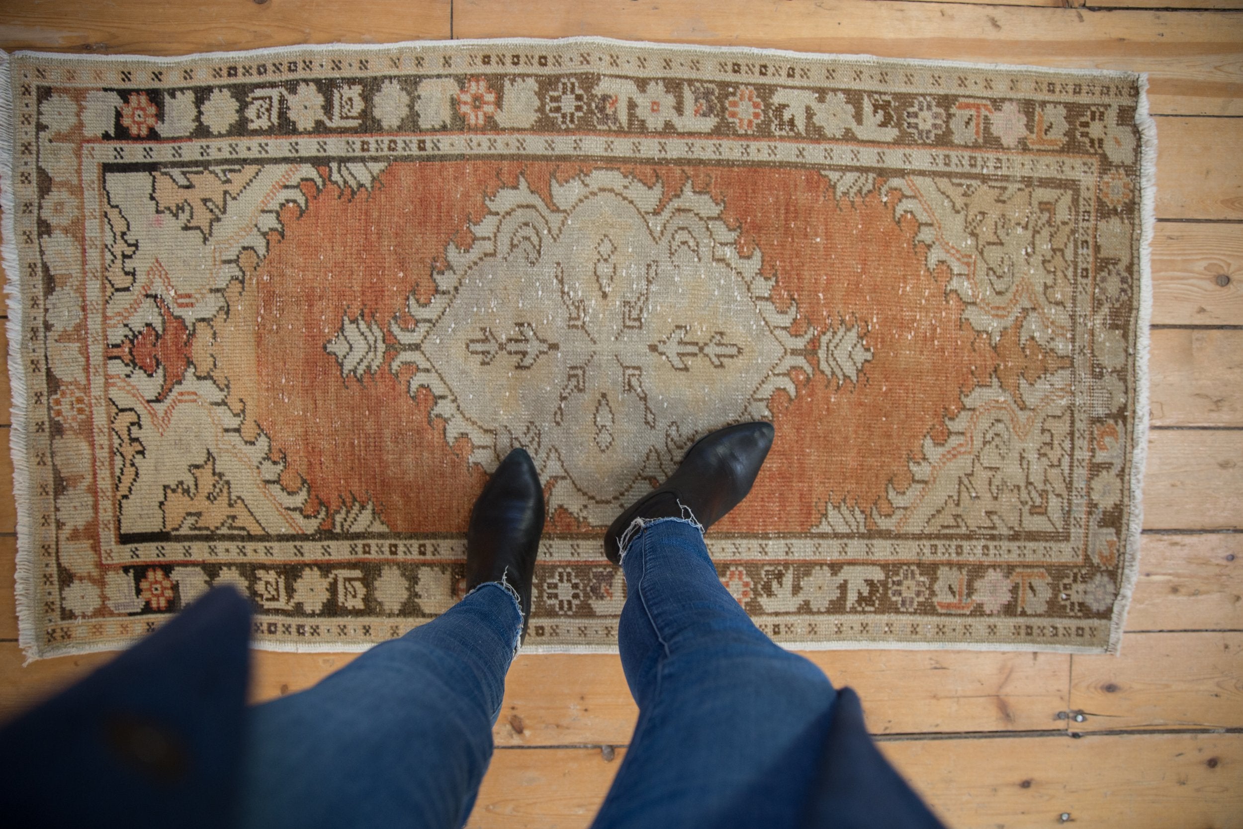 2.5x5 Vintage Distressed Oushak Rug Runner // ONH Item 8263 Image 1