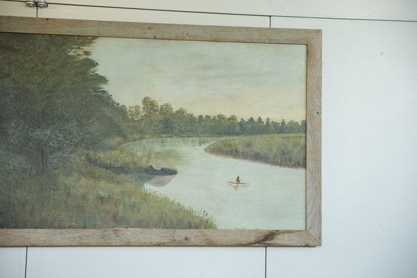 Antique Native American Indian in Canoe on River // ONH Item 8279 Image 7