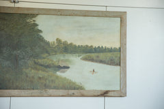 Antique Native American Indian in Canoe on River // ONH Item 8279 Image 7