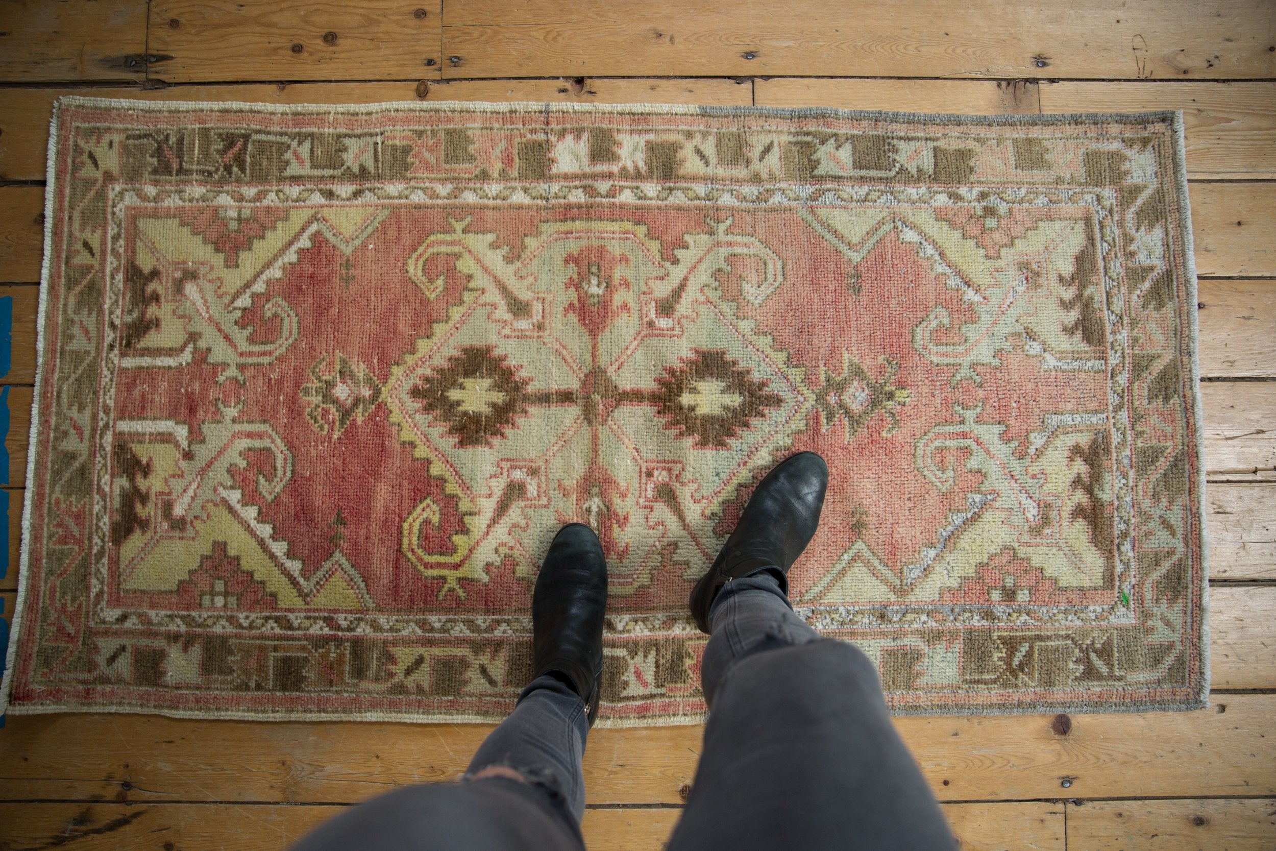 2.5x5 Vintage Distressed Oushak Rug Runner // ONH Item 8291 Image 1