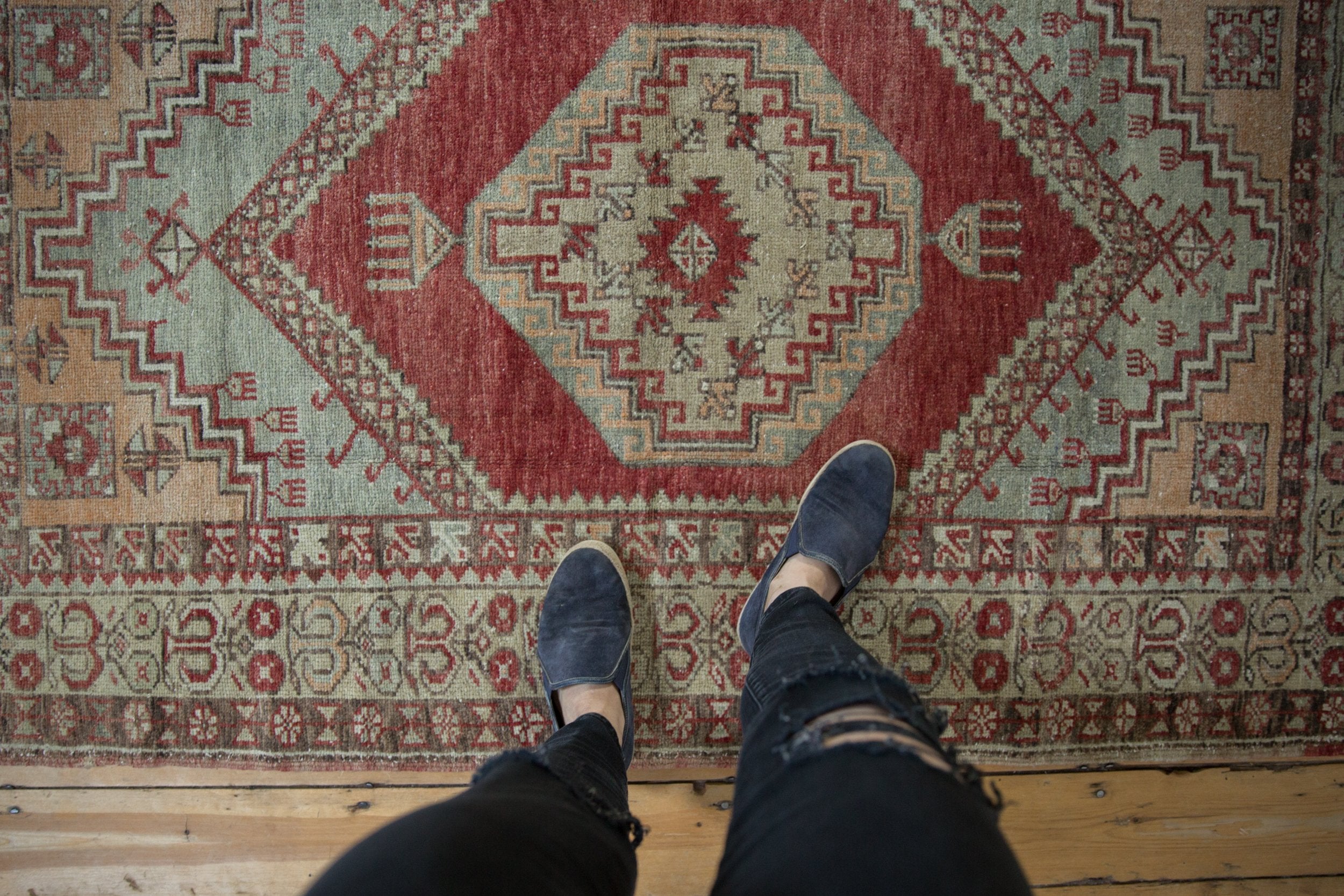 3.5x6 Vintage Distressed Oushak Rug // ONH Item 8314 Image 1